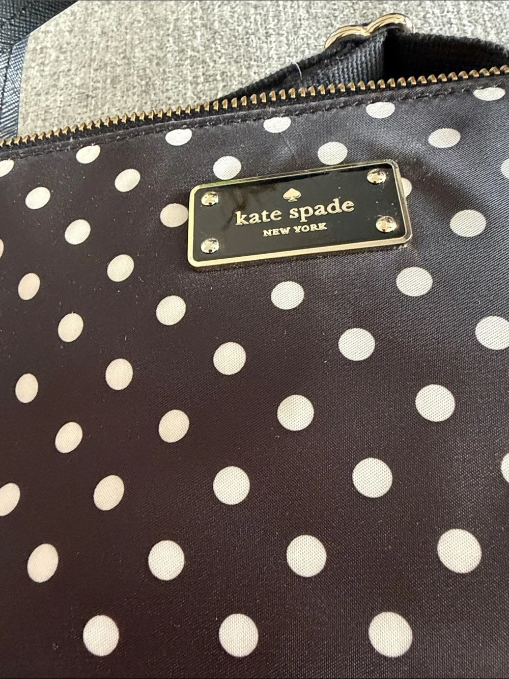 kate spade Black with White Polka Dot laptop bag